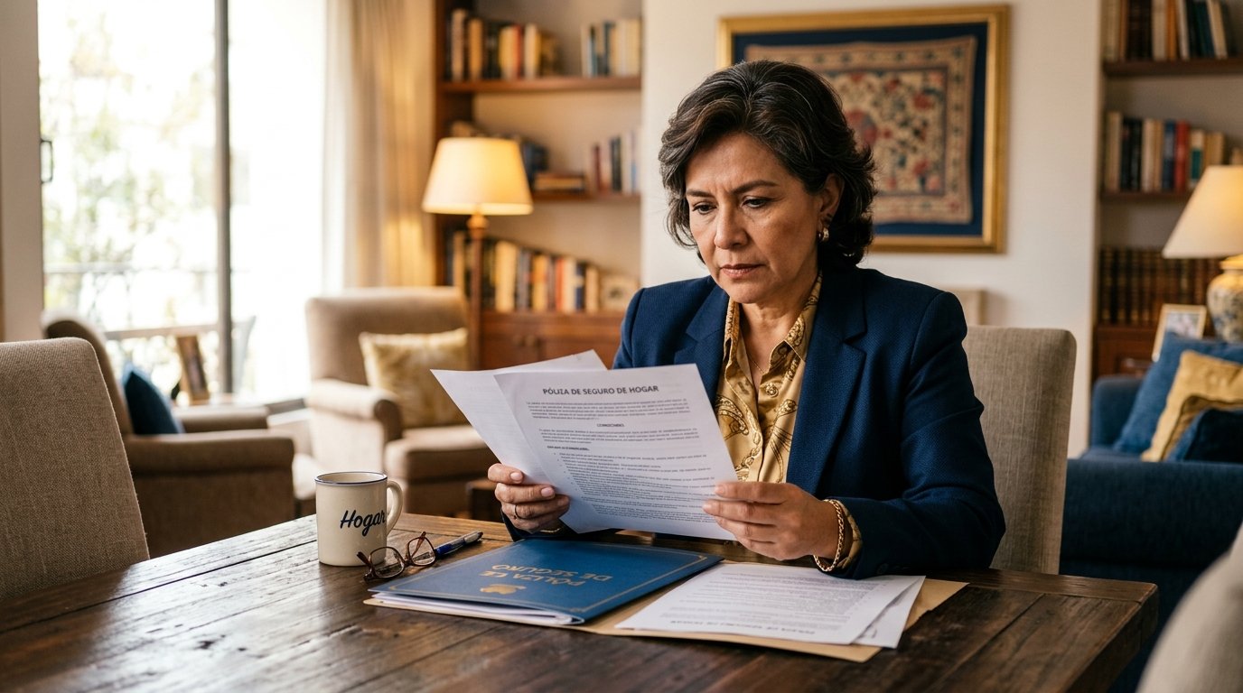 Persona revisando los documentos de su seguro de vida