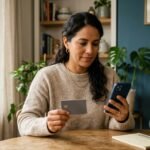 Persona evaluando opciones de tarjetas de crédito sin buró"