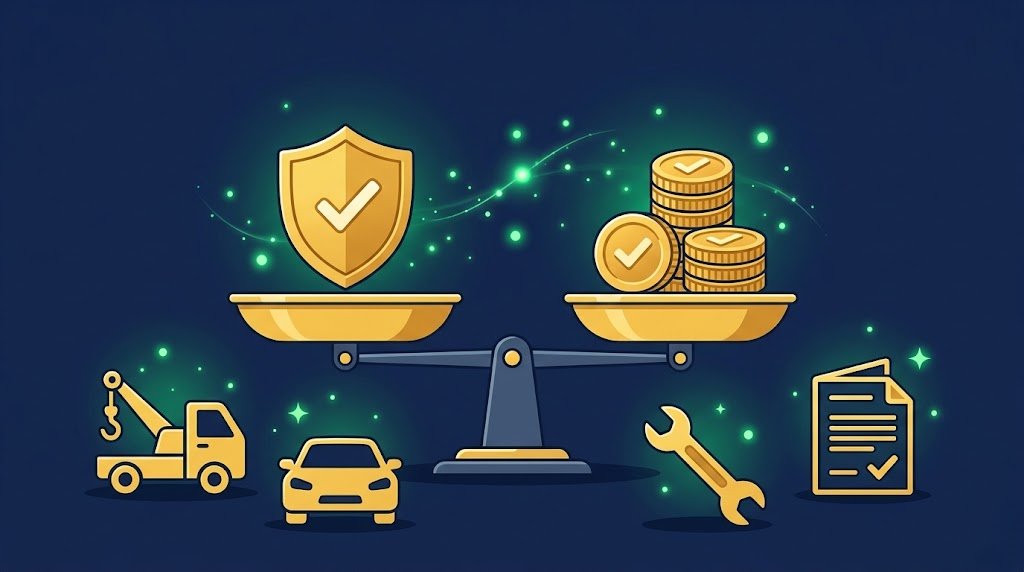 Balanza que equilibra cobertura y precio al comparar seguros de auto