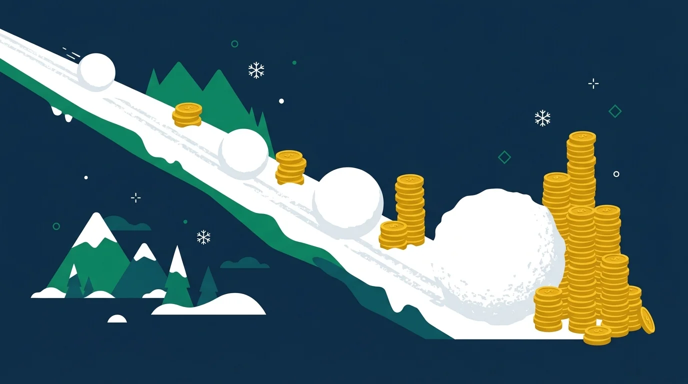 Ilustración del método bola de nieve para pagar deudas