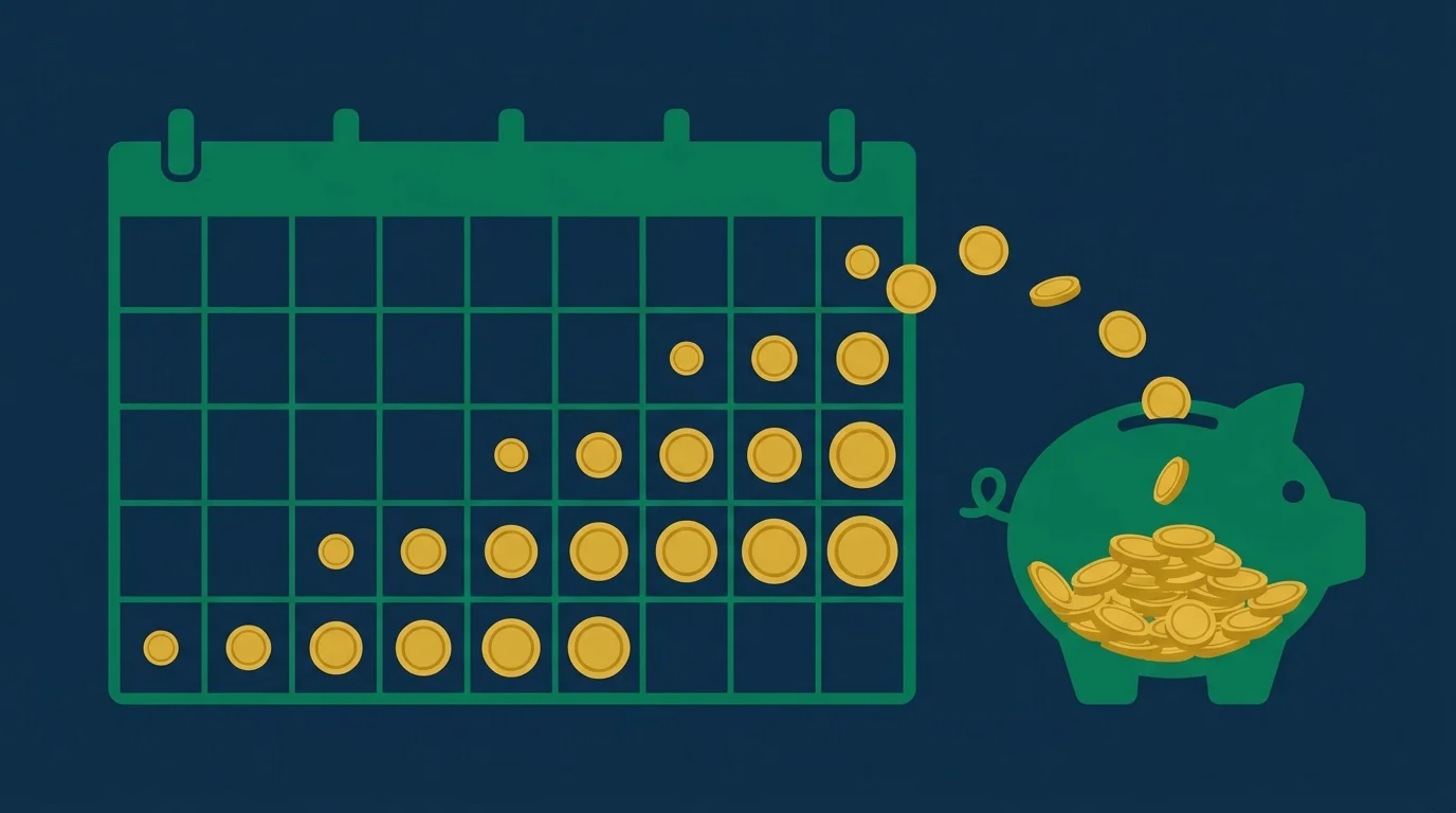 Ilustración del reto de ahorro de las 52 semanas